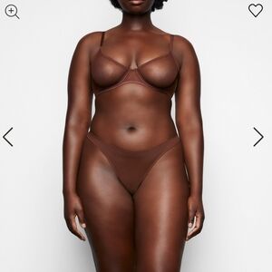 New SKIMS Ultra Fine Mesh Underwire Bra Tan Size 44D Brown